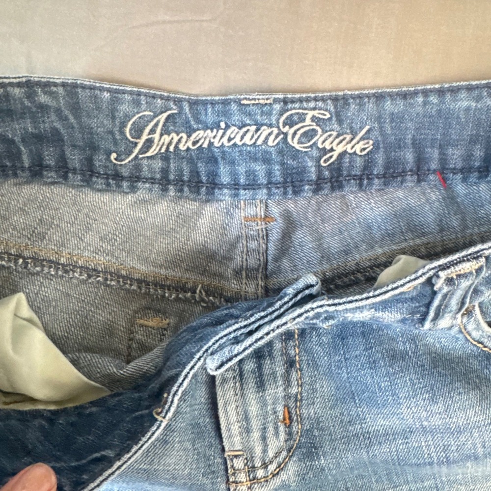 American Eagle Womens Blue Low Rise Flare Leg Denim Jeans Size 4 Regular - Picture 13 of 13